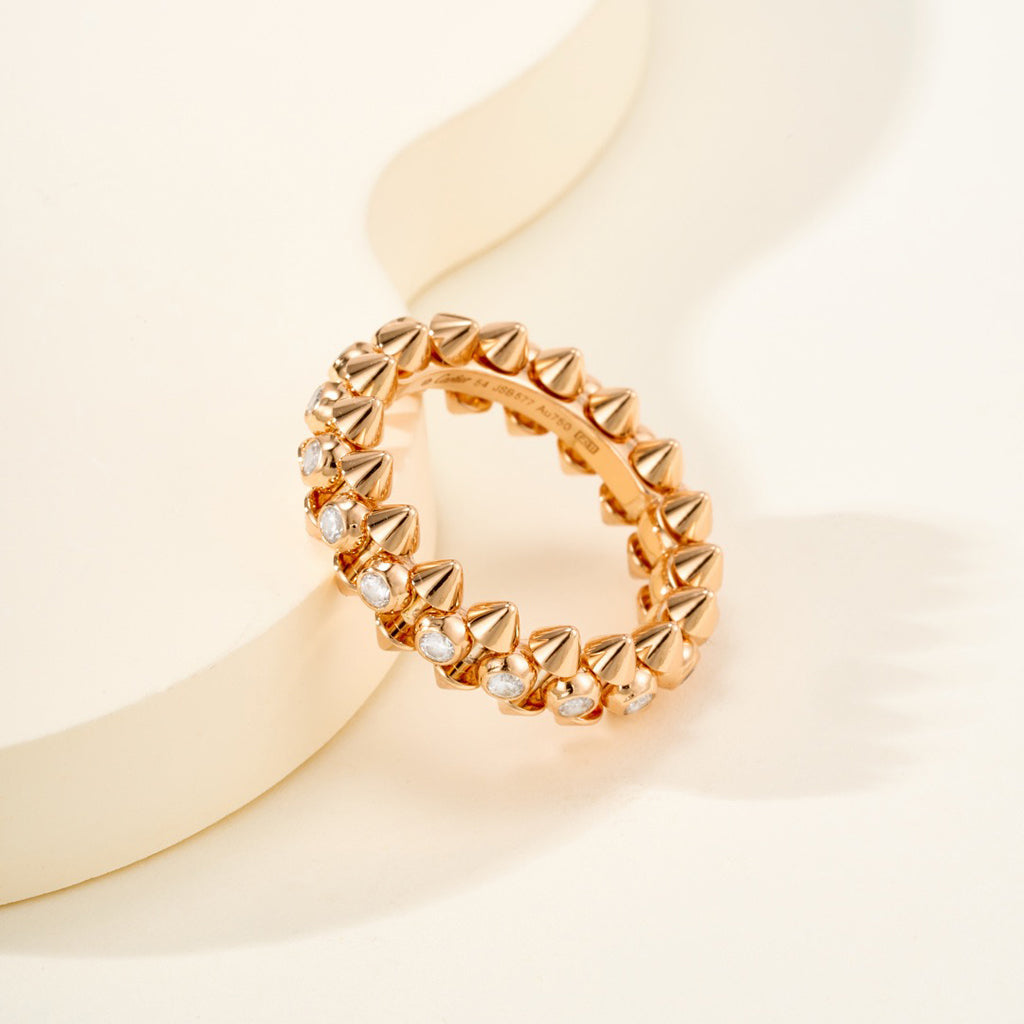 [ElanLuxe Jewelry]CLASH 6.8MM DIAMOND MEDIUM RING