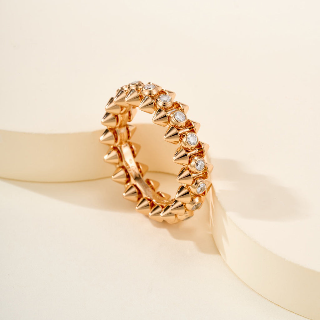 [ElanLuxe Jewelry]CLASH 6.8MM DIAMOND MEDIUM RING