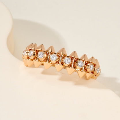 [ElanLuxe Jewelry]CLASH 6.8MM DIAMOND MEDIUM RING