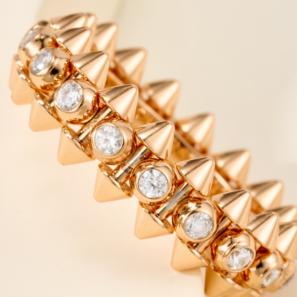 [ElanLuxe Jewelry]CLASH 6.8MM DIAMOND MEDIUM RING