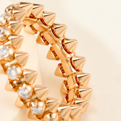 [ElanLuxe Jewelry]CLASH 6.8MM DIAMOND MEDIUM RING