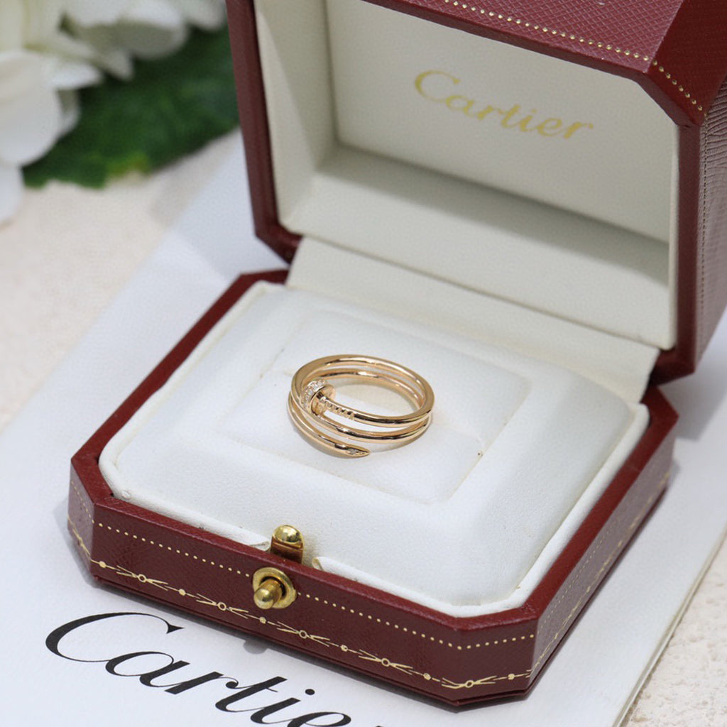 [ElanLuxe Jewelry]JUSTE RING 4.8MM HALF DIAMOND