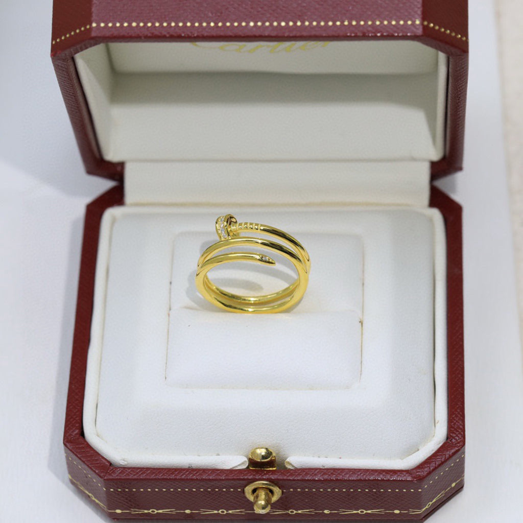 [ElanLuxe Jewelry]JUSTE RING 4.8MM HALF DIAMOND