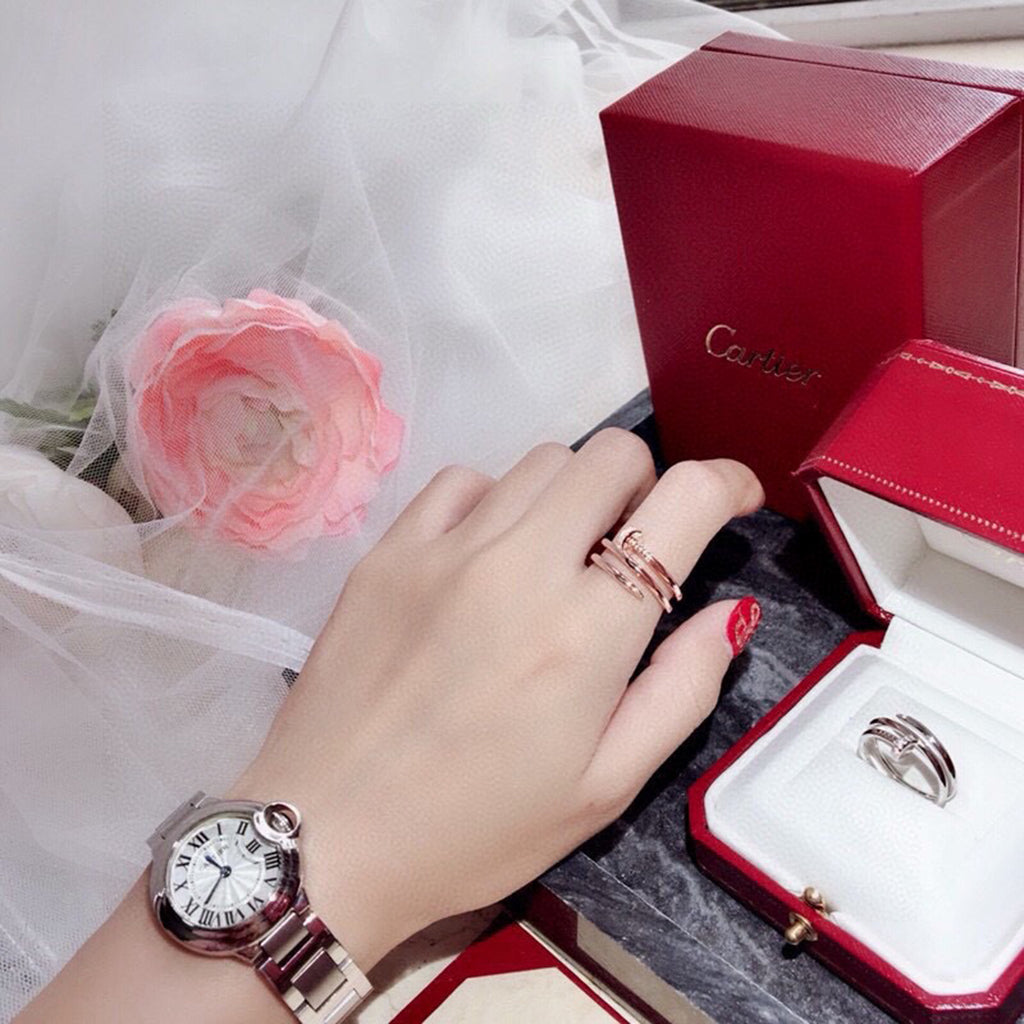 [ElanLuxe Jewelry]JUSTE RING 4.8MM HALF DIAMOND