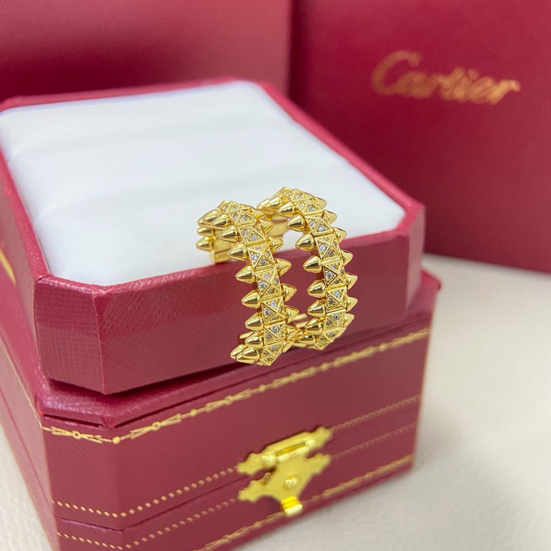 [ElanLuxe Jewelry]CLASH 6.4MM FULL DIAMOND SMALL EARRINGS