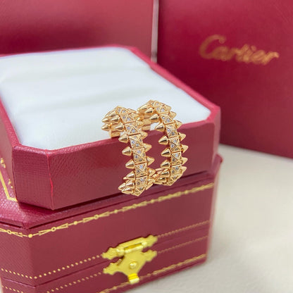 [ElanLuxe Jewelry]CLASH 6.4MM FULL DIAMOND SMALL EARRINGS