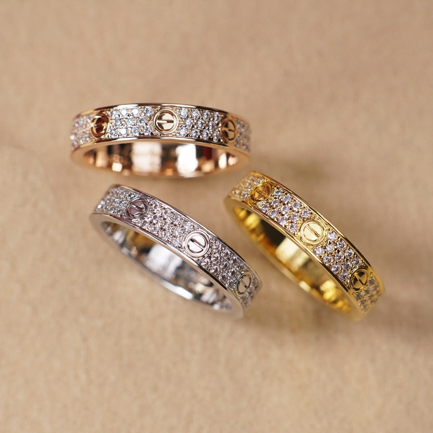 [ElanLuxe Jewelry]LOVE RING 4.0MM DIAMOND PAVED