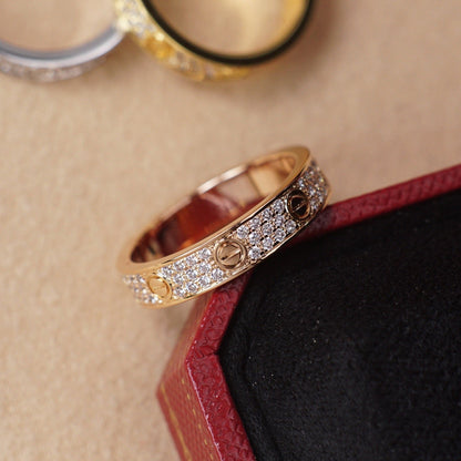 [ElanLuxe Jewelry]LOVE RING 4.0MM DIAMOND PAVED