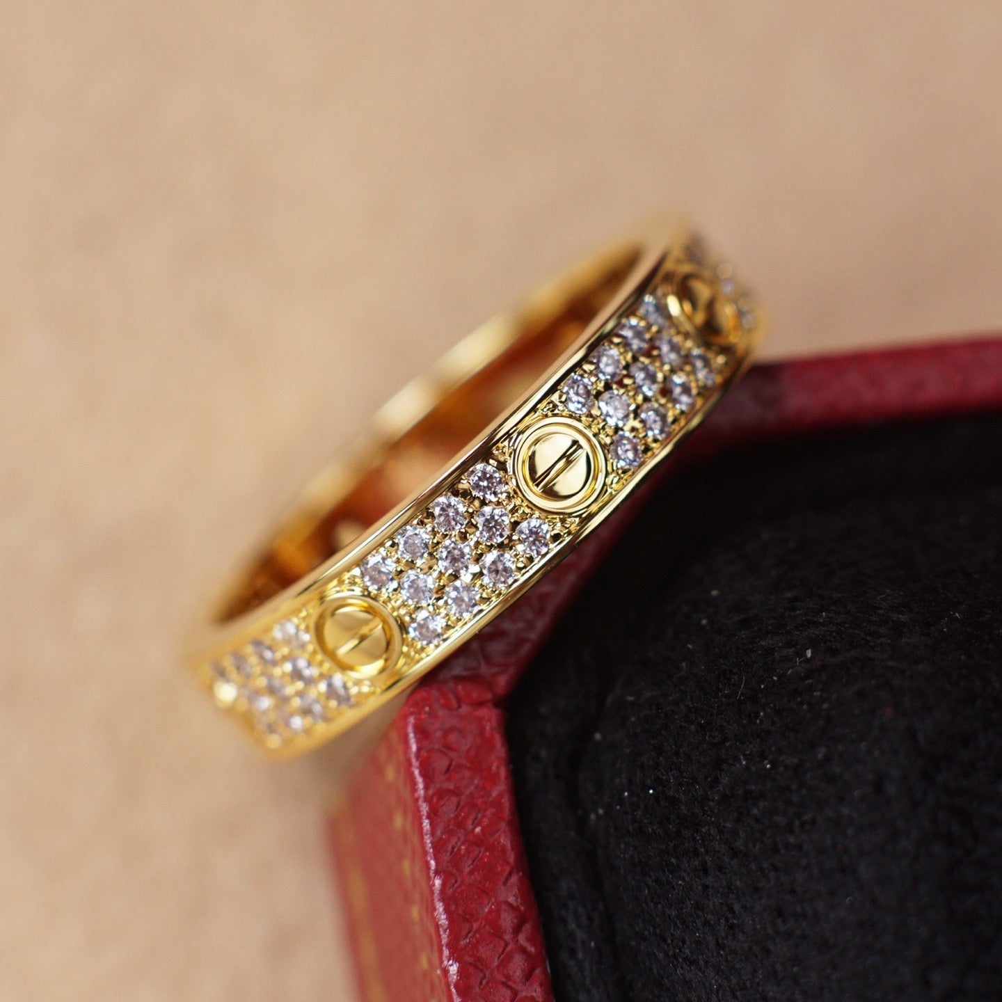[ElanLuxe Jewelry]LOVE RING 4.0MM DIAMOND PAVED