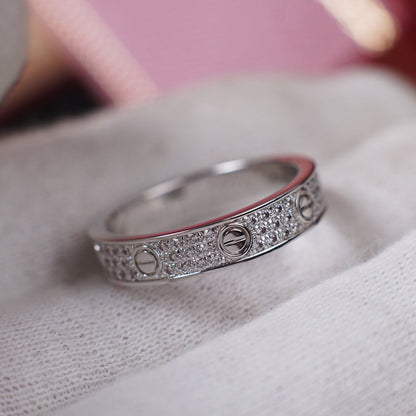 [ElanLuxe Jewelry]LOVE RING 4.0MM DIAMOND PAVED