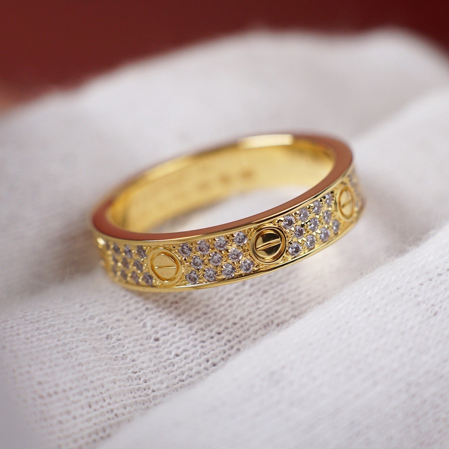 [ElanLuxe Jewelry]LOVE RING 4.0MM DIAMOND PAVED