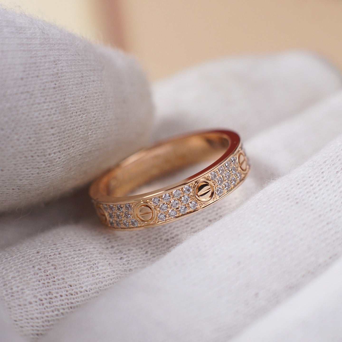 [ElanLuxe Jewelry]LOVE RING 4.0MM DIAMOND PAVED