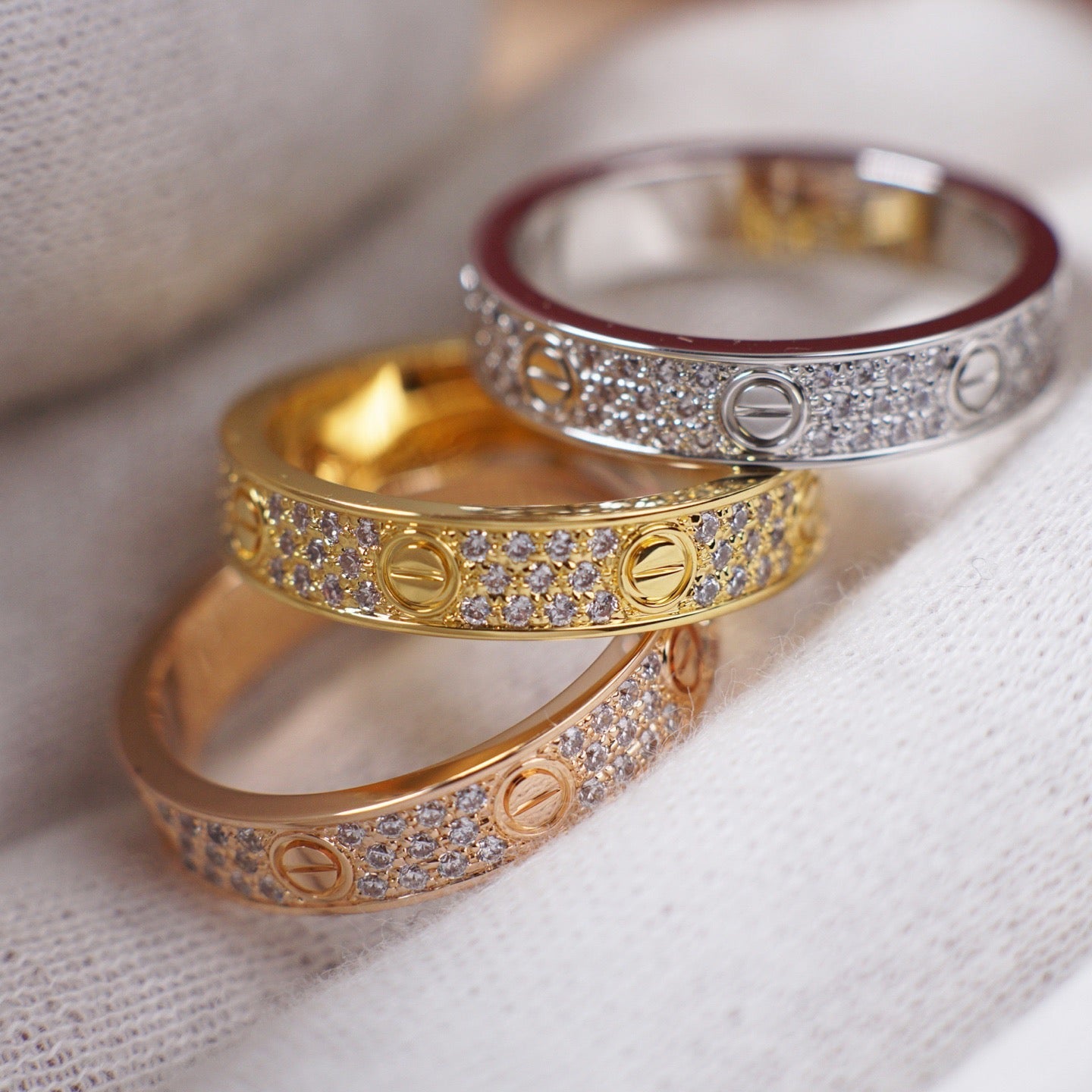 [ElanLuxe Jewelry]LOVE RING 4.0MM DIAMOND PAVED