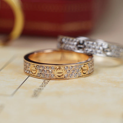 [ElanLuxe Jewelry]LOVE RING 4.0MM DIAMOND PAVED