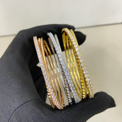 [ElanLuxe Jewelry]ETINCELLE HALF-PAVED DIAMOND BRACELET
