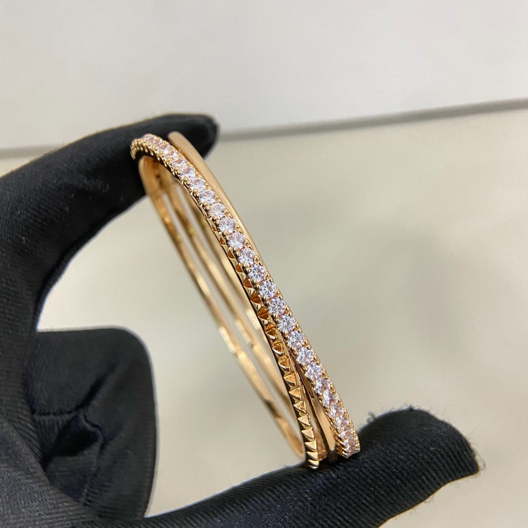 [ElanLuxe Jewelry]ETINCELLE HALF-PAVED DIAMOND BRACELET
