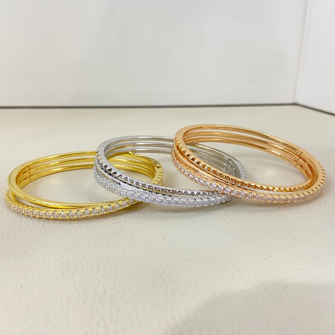 [ElanLuxe Jewelry]ETINCELLE HALF-PAVED DIAMOND BRACELET