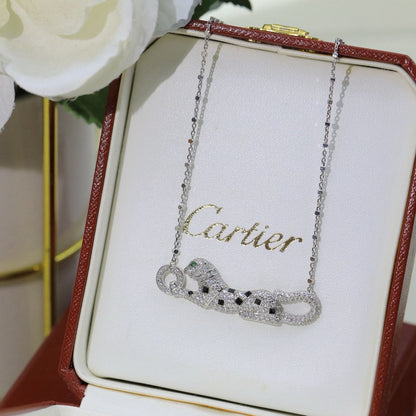 [ElanLuxe Jewelry]PANTHERE PAVED DIAMOND NECKLACE