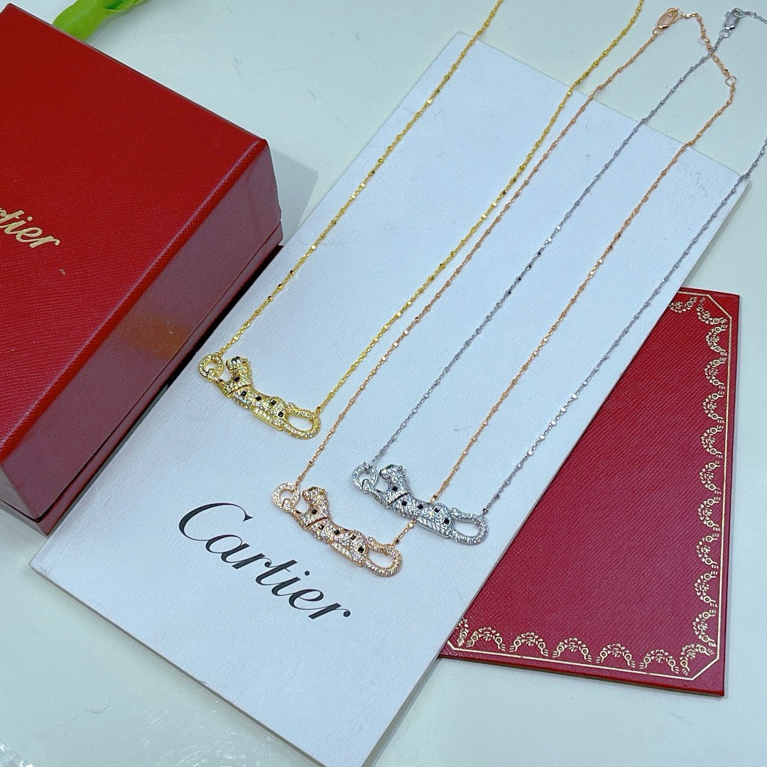 [ElanLuxe Jewelry]PANTHERE PAVED DIAMOND NECKLACE