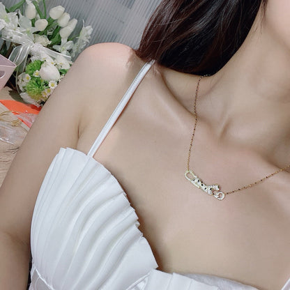 [ElanLuxe Jewelry]PANTHERE PAVED DIAMOND NECKLACE