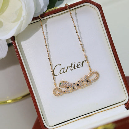 [ElanLuxe Jewelry]PANTHERE PAVED DIAMOND NECKLACE