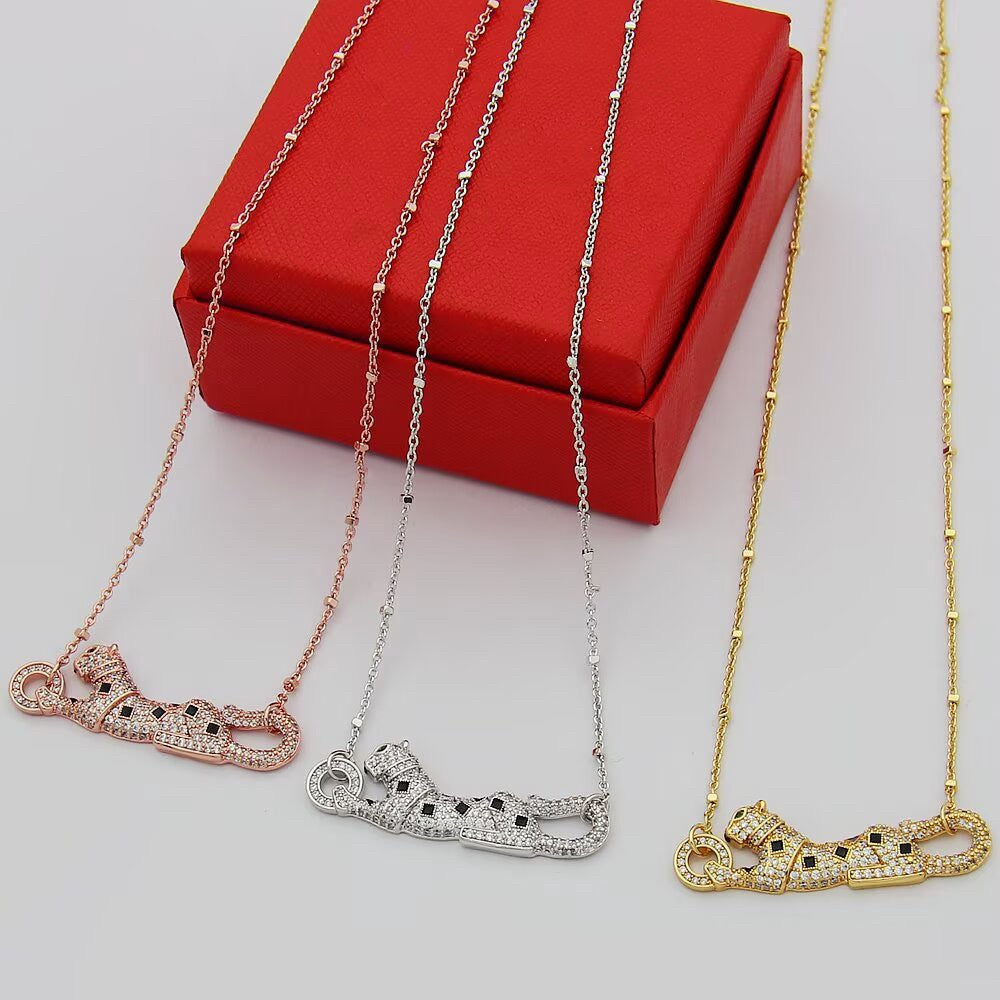 [ElanLuxe Jewelry]PANTHERE PAVED DIAMOND NECKLACE