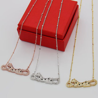 [ElanLuxe Jewelry]PANTHERE PAVED DIAMOND NECKLACE