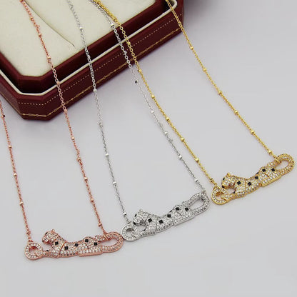 [ElanLuxe Jewelry]PANTHERE PAVED DIAMOND NECKLACE