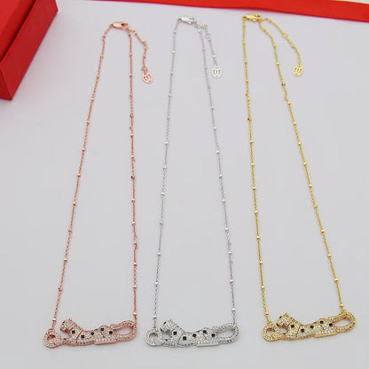 [ElanLuxe Jewelry]PANTHERE PAVED DIAMOND NECKLACE