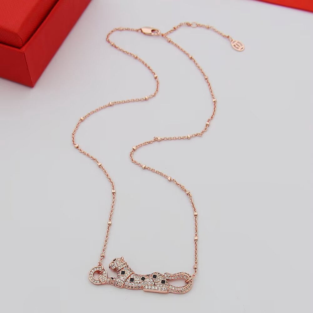 [ElanLuxe Jewelry]PANTHERE PAVED DIAMOND NECKLACE