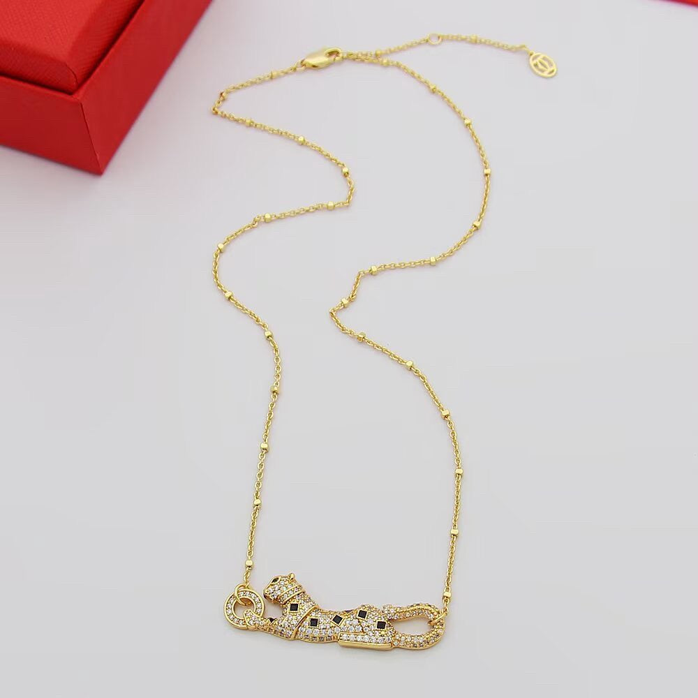 [ElanLuxe Jewelry]PANTHERE PAVED DIAMOND NECKLACE