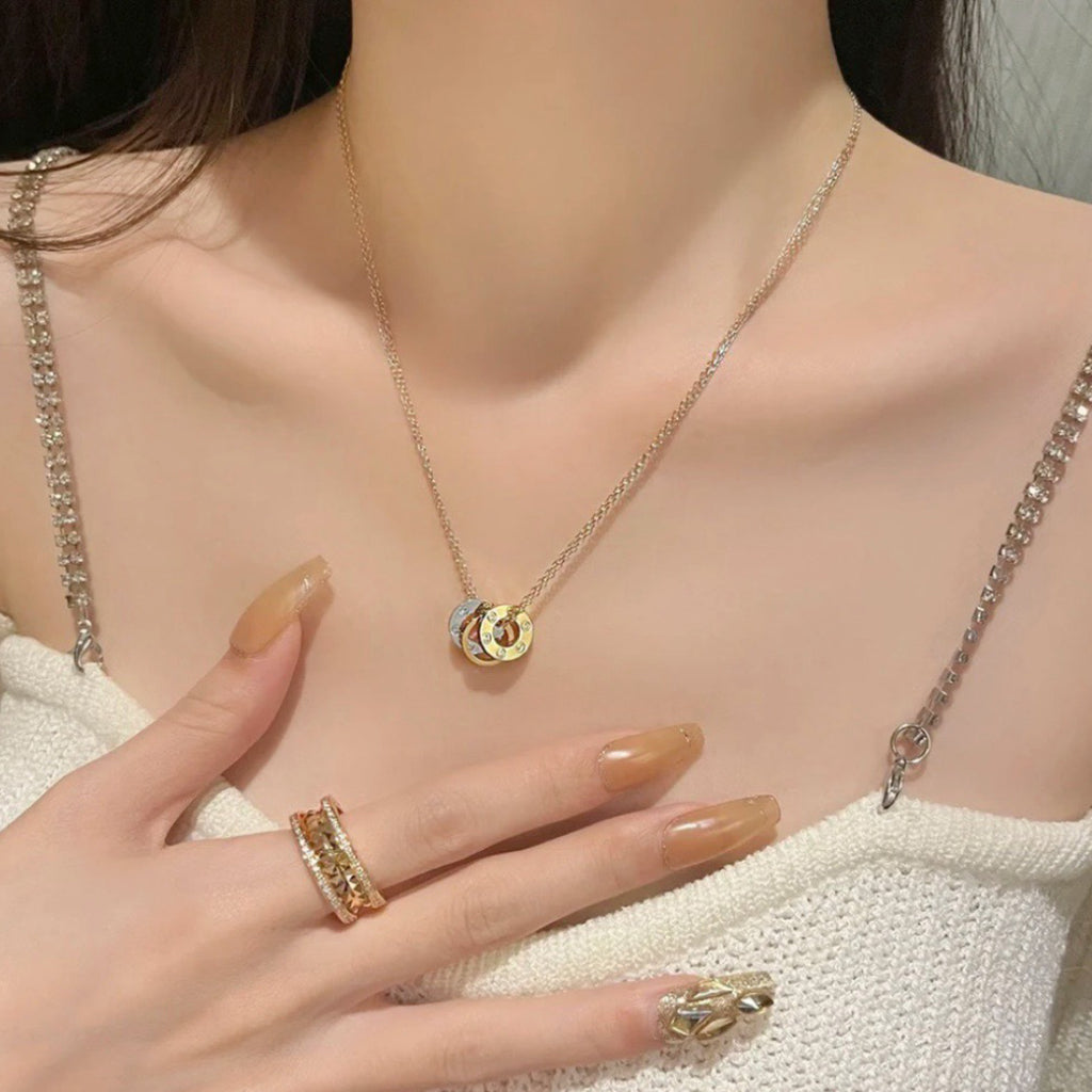 [ElanLuxe Jewelry]LOVE 6 DIAMOND PENDANT NECKLACE