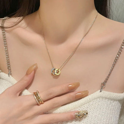 [ElanLuxe Jewelry]LOVE 6 DIAMOND PENDANT NECKLACE