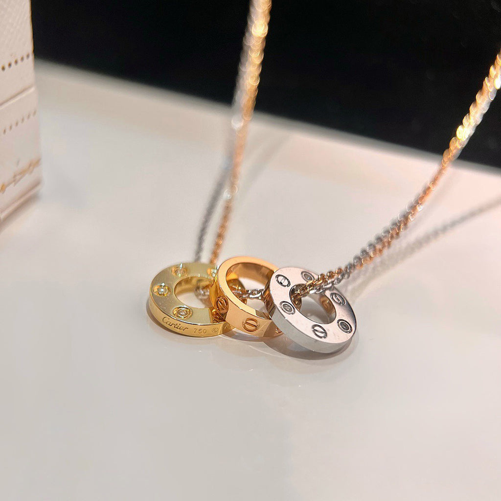 [ElanLuxe Jewelry]LOVE 6 DIAMOND PENDANT NECKLACE
