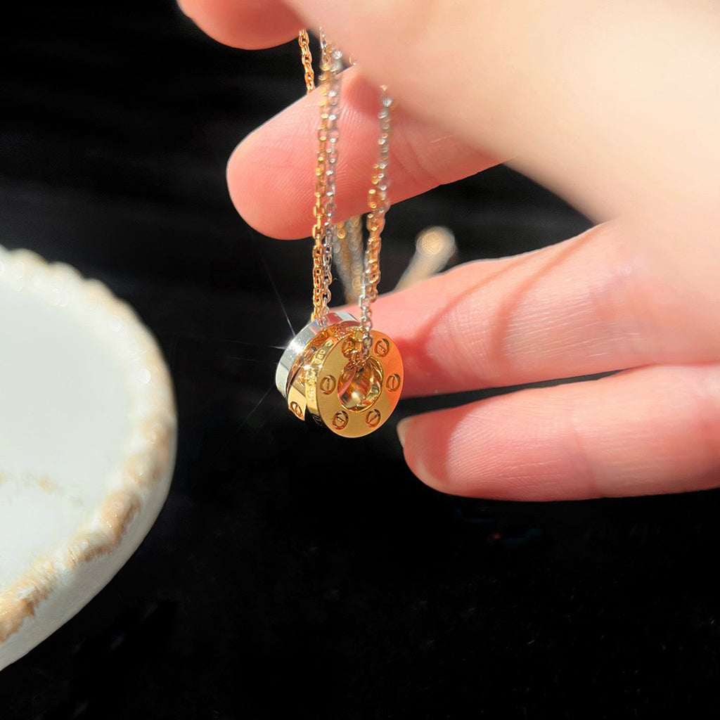 [ElanLuxe Jewelry]LOVE 6 DIAMOND PENDANT NECKLACE