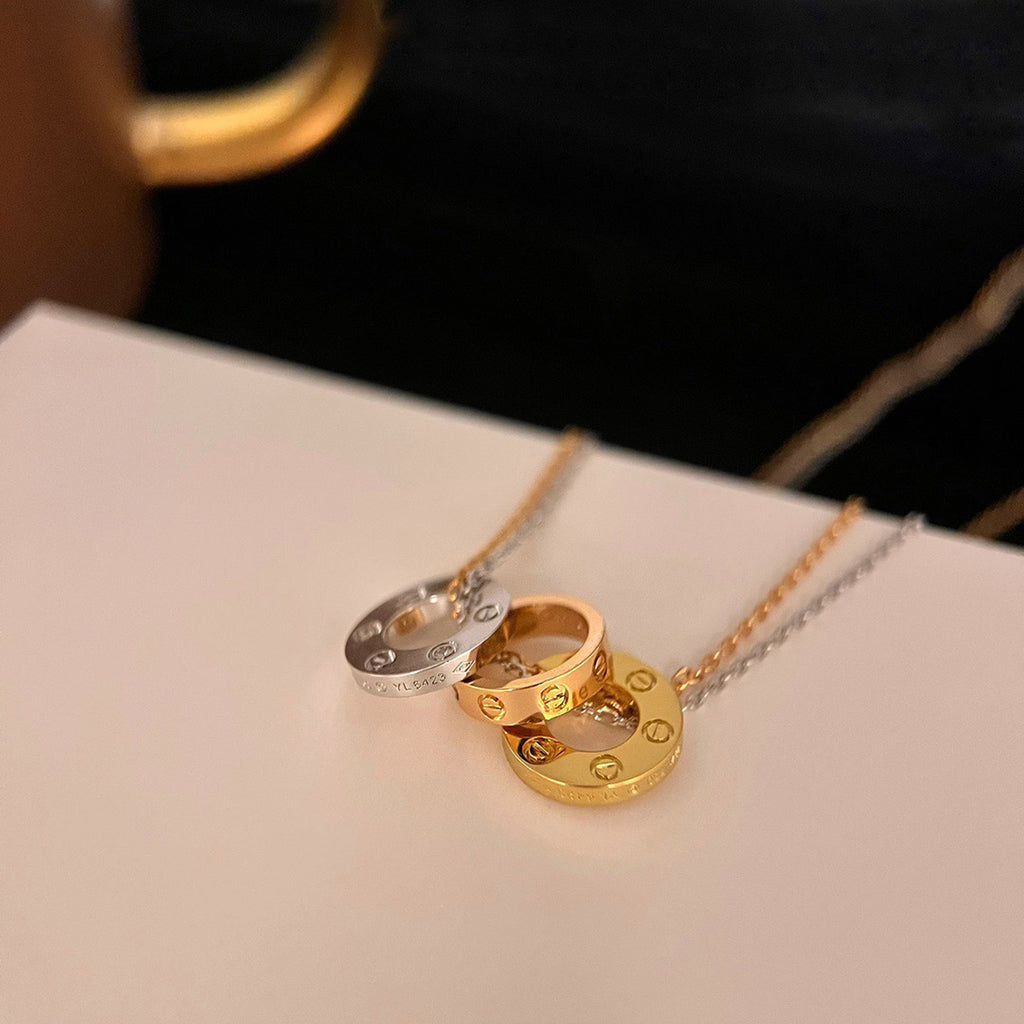 [ElanLuxe Jewelry]LOVE 6 DIAMOND PENDANT NECKLACE