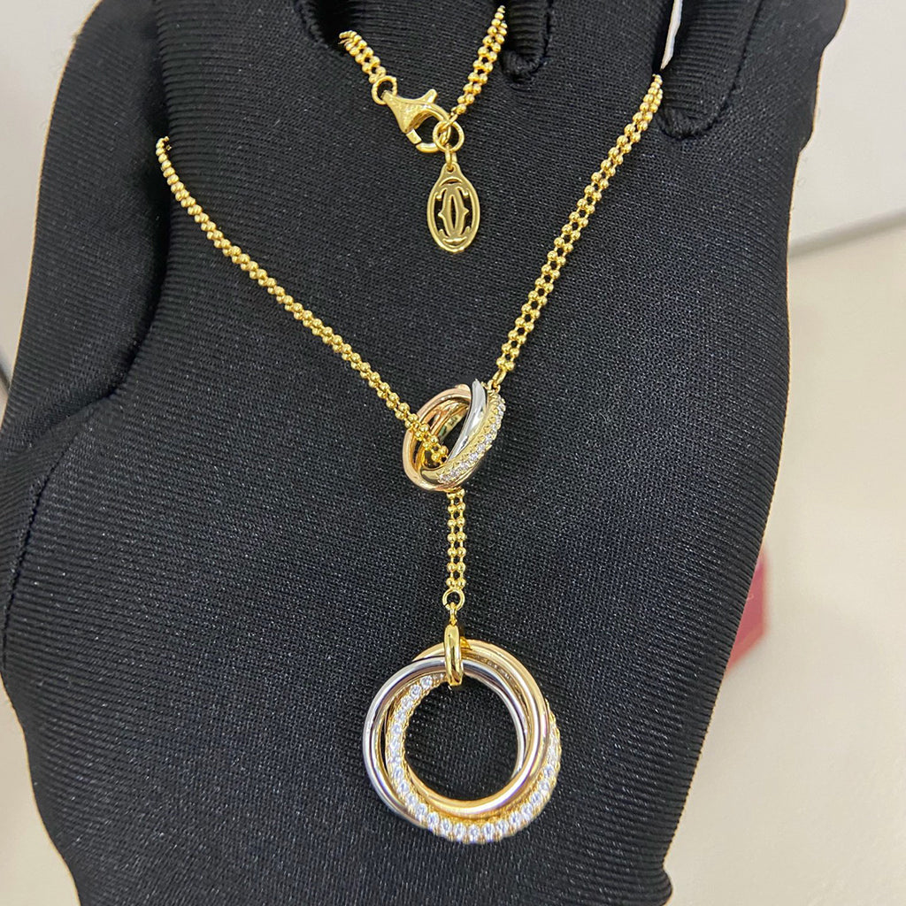 [ElanLuxe Jewelry]TRINITY DIAMONDS NECKLACE