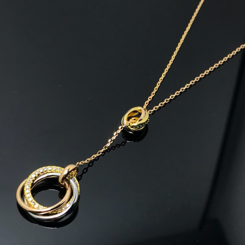 [ElanLuxe Jewelry]TRINITY DIAMONDS NECKLACE