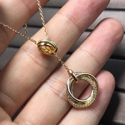 [ElanLuxe Jewelry]TRINITY DIAMONDS NECKLACE