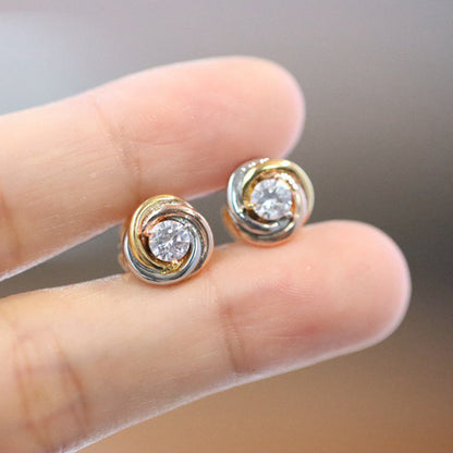 [ElanLuxe Jewelry]TRINITY STUD DIAMOND EARRINGS