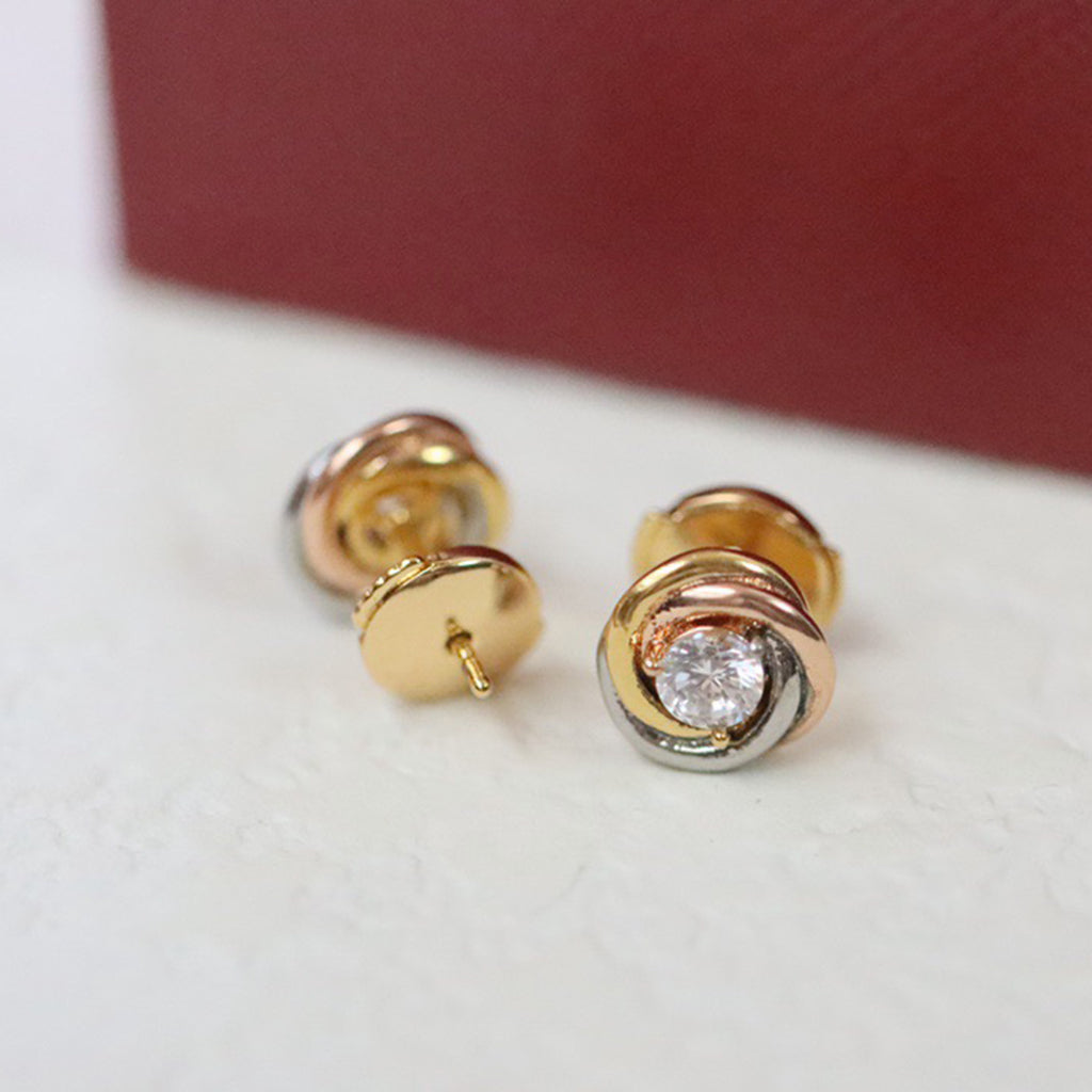 [ElanLuxe Jewelry]TRINITY STUD DIAMOND EARRINGS