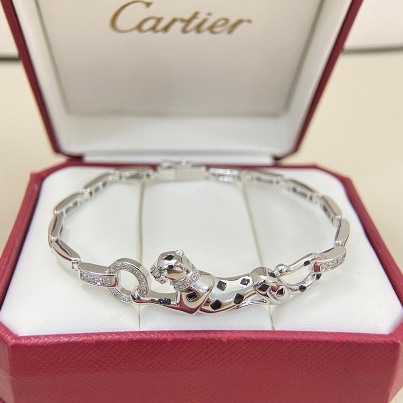 [ElanLuxe Jewelry]PANTHERE HALF DIAMOND ON CHAIN BRACELET
