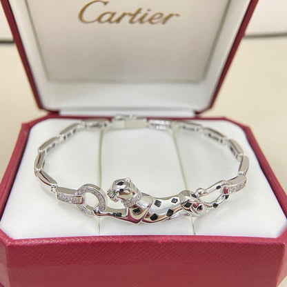 [ElanLuxe Jewelry]PANTHERE HALF DIAMOND ON CHAIN BRACELET