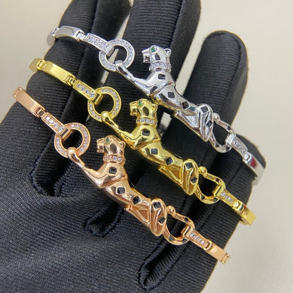 [ElanLuxe Jewelry]PANTHERE HALF DIAMOND ON CHAIN BRACELET