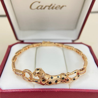 [ElanLuxe Jewelry]PANTHERE HALF DIAMOND ON CHAIN BRACELET