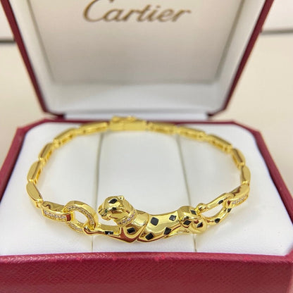 [ElanLuxe Jewelry]PANTHERE HALF DIAMOND ON CHAIN BRACELET