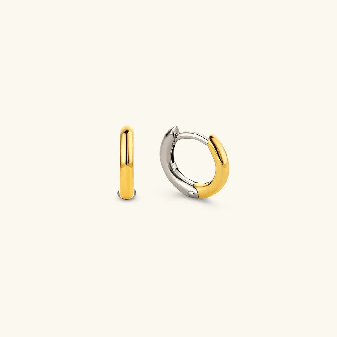 [ElanLuxe]Ingrid Two Tone Hoop Earring