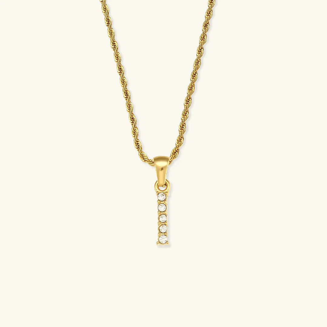 [ElanLuxe]Maeve Letter Initial Diamond Necklace