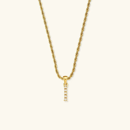 [ElanLuxe]Elodie Initial Letter Pearl Necklace