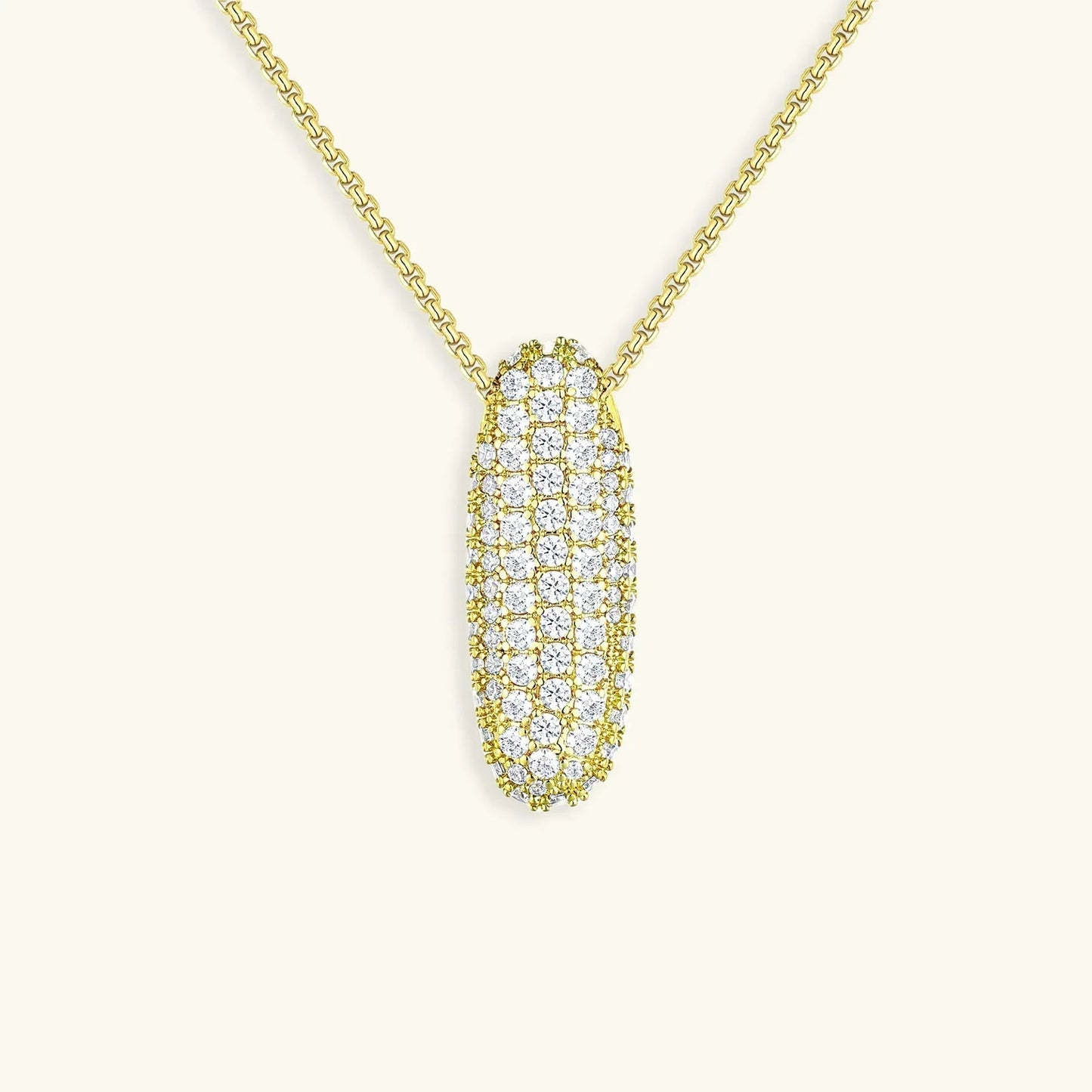 [ElanLuxe]Bubble Initial Diamond Necklace